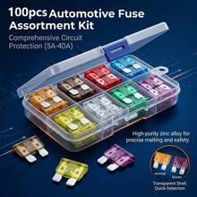 100/120pcs Auto Fuse Combination,Mixed Color Standard Blade Car Fuse Kit Assorted Automotive Auto Blade Fuses Set For Car Truck Vehicle Replacement - A - View 1