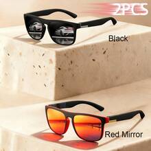 2PCS Fashion Classic Square Glasses Multi Color Combination Unisex Style, Suitable For Fishing, Travel, Vacation, And Summer Beach Use, Daily Wear - 2PCSF733-5 - View 13