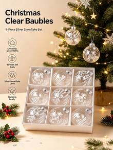 6pcs/9pcs Clear Plastic Christmas Ball Ornaments, Champagne Ball Shape, Suitable For Christmas Tree Decoration - Shatterproof, Suitable For Holiday, Wedding Party, Home Decor, Christmas Decor, Room Decor, Winter Christmas Decor, Home Christmas Gift, Christmas Decoration - Multicolor - View 22