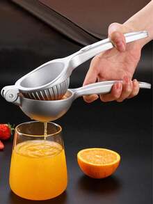 1pc Multi-Color Metal Fruit Juicer, Manual Juicing Machine - Silver - View 1