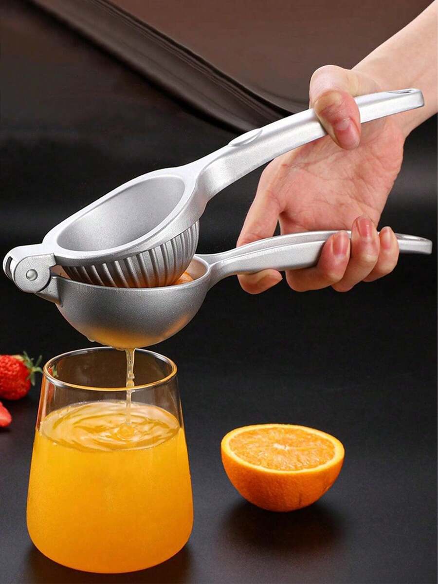 1pc Multi-Color Metal Fruit Juicer, Manual Juicing Machine - Silver - View 1