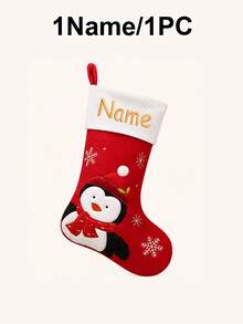 Custom Embroidered Name Christmas Stocking, Personalized Christmas Theme Mantel Decor, Festive Holiday Fireplace Decor, Customized Name Gift Bag, Christmas Tree Ornaments, Customizable Xmas Stocking For Home Party, Christmas Gift For Family, Friends - Style B - View 18