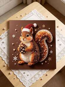 Handmade Pearl Painting Set, Squirrel Pattern Design, Complete Set Of Hand Tools, Latest Picture Frame, Christmas Gift. - A - View 3