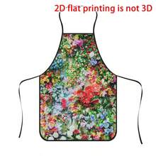 1pc Graffiti Style Floral Print Apron, Printed With Plant Palm Leaf Peacock Pattern, Durable Cooking Apron Suitable For Bakers, Cake Decorators, BBQ Enthusiasts, Gardeners, Painters, Nail Artists - Perfect Gift For Home And Professional Chefs - Multicolor - View 2