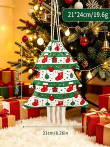 1pc Tree-Shaped Drawstring Storage Bag, Christmas Print With Hanging Rope Detail, Decorative Storage & Gift Packaging, Christmas Tree Ornament, Suitable For Christmas Party, Home Fireplace & Window Decor - Multiple Colors and Styles - View 13