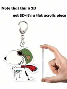 MASSDI Peanuts Acrylic Keychain, Cool Riding Motorcycle & With Green Pilot Hat Red Scarf, Cartoon Bag Pendant For Backpack Handbag Decoration - Multiple Styles - View 5