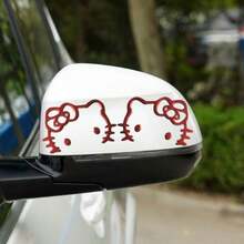 2 buah Stiker Glitter PVC Sanrio Hello Kitty - Stiker Wajah Tersenyum Ikonik & Tanda Tangan yang Lucu, Cocok untuk Ponsel, Kamera, Laptop, Kaca Spion Mobil - Stiker Sekali Pakai Mengkilap Gaya Y2K, Sempurna untuk Hadiah Pesta Ulang Tahun (Desain Tidak Beraturan) - Satu ukuran cocok untuk semua. - View 3
