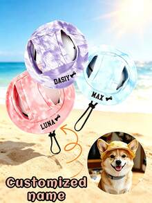 Customizable Name Pet Hat, Adjustable Dog Sun Hat, Cartoon Dog Pattern - Small Cat & Dog Pet Baseball Cap, Outdoor Sun Protection & Waterproof, Multiple Colors Available - Multicolor - View 7