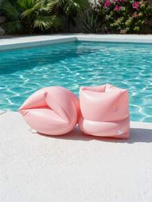Solid Color Double Layer Inflatable Arm Float Cuffs, Lightweight Swimming Arm Bands For Outdoor Pool Relax - Multicolor - View 4