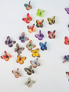 1/5/10/20pcs Oil Painting Style PVC 3D Butterfly Wall Stickers, Suitable For Wedding, Holiday Decoration, Photo Props, Halloween And Christmas Decoration - A - View 6