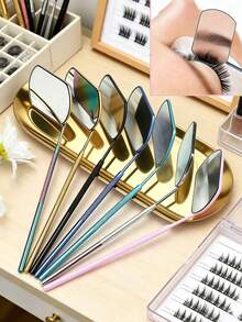 Eyelash Extension Inspection Mirror Rectangular Lens Anti-Curl Anti-Fog Mirror Eyelash Mirror Round Mouth Mirror - Multicolor - View 2