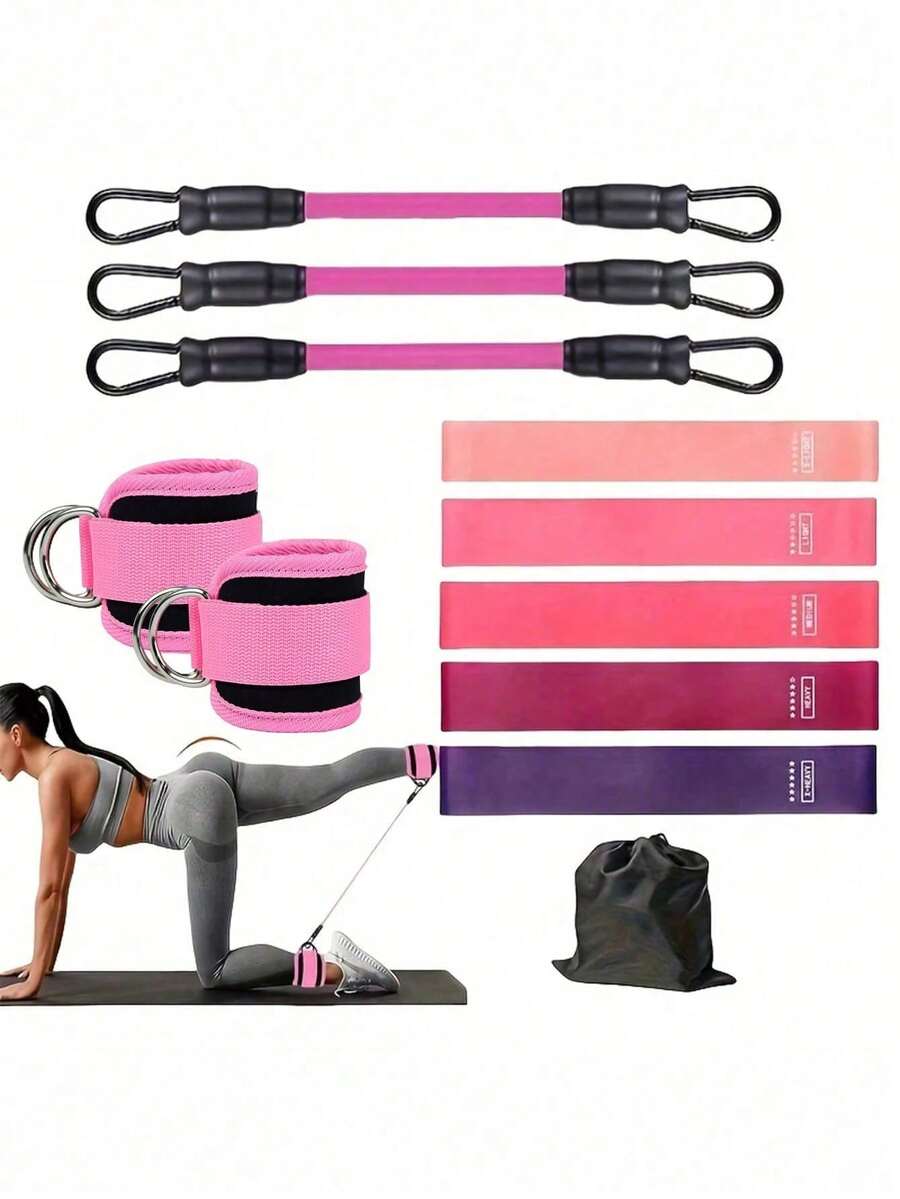 Set 4 Pcs Pita Resistensi Pinggul, Termasuk Tali Pergelangan Kaki, Tali Ketegangan Pinggul & Kaki, Pembentuk Pinggang, Mesin Kabel, Kit Pelatihan Pita Elastis Pengangkat Pinggul dan Pergelangan Kaki - MultiWarna - View 1