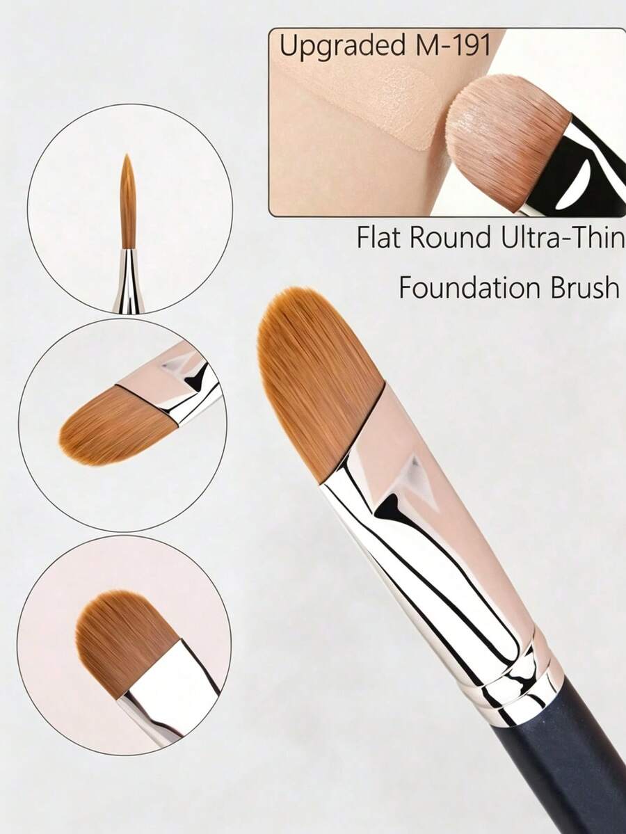 1pc Tongue-Shaped Mask Brush Makeup Brush New Concealer Brush Beginner Portable Beauty Tool In Stock Wholesale Eyeshadow - Black - View 1