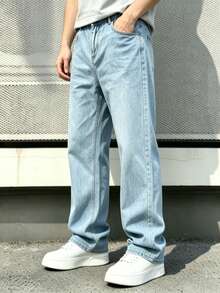 DG XUNLIN MODA Men Pants - Light Blue - View 2