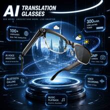 Smart Translation Glasses, Supports Real-Time Translation Of 100+ Languages, Equipped With 8MP Camera, Can Play Music, Make Hands-Free Calls, Features Meeting Notes Function, Powerful Assistant For Social Networking, Suitable For Men And Women As Holiday Gift - View 14