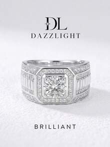 1pc Moissanite Ring, Luxury 1CT Full Diamond Men's Wedding Band, Suitable For Men's Daily Wear And Special Occasions - 1ct Full Diamond Moissanite Ring - View 1