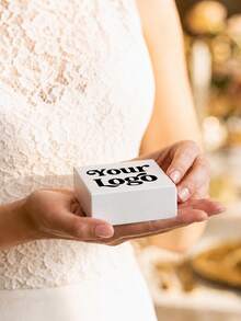 Personalized Small White Gift Boxes With Custom Logo, Photo, Pattern, Name Or Text Printing, Foldable Favor Boxes For Weddings, Engagements, Bridal Showers, Anniversaries, Parties, Guest Gifts, Candy, Chocolates, Cookies, Jewelry And Keepsakes - Multicolor - View 3