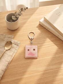 1pc/6pcs Cute Corit Minimalist Expression Aesthetic Acrylic Keychains, Simple Style Misaligned Eye Series Six Colors Funny Adorable Shocked Expression Square Pattern Pendant, Backpack & Car Key Accessory, Gift For & Funny Art Lovers - Multicolor - View 8