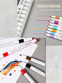 24/36/48/60/80 Colors Acrylic Markers, 13.2cm Long Quick Drying Versatile Use, Suitable For Elementary Students Art Students Children Drawing Sketching DIY Graffiti Coloring Birthday Gift - Multicolor - View 3