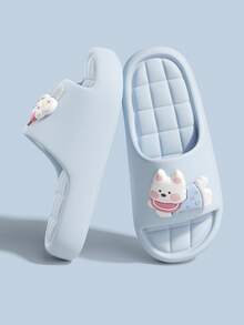 Summer New 3cm Thick Sole Cartoon West Highland Cake Puppy Patchwork Design Outdoor Fun Slippers Indoor Fashion Printed Design Women Home Slippers - Light Blue - View 4
