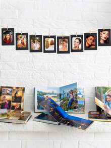 10pcs/Set Paper Photo Frames, Cardboard Photo Frames DIY Clip-On Photo Display Banner, Paper Photo Banner, Suitable For Wedding, Birthday, Holiday Party, Home Decor, Home And Wall Decoration (Includes Clips And T-Shaped Stand) Room Decoration - A - View 3
