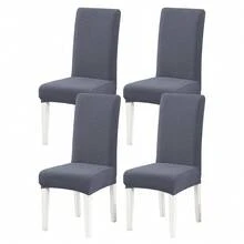 1/2/4/6pcs Diagonal Stripe Chair Cover, Decorative Dust-Proof Elastic Full Coverage Chair Slipcover, Removable And Washable - Multi-color - View 48