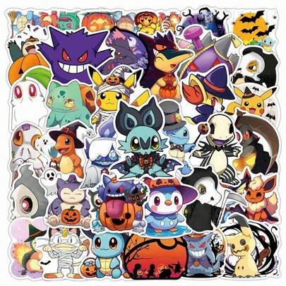 1set/50pcs 2026 New Halloween Anime Fun Stickers, Suitable For Anime Collectors, DIY Decoration Stickers, Anime Conventions, Fun Decoration Stickers, New Year Halloween Christmas Gifts For Friends And Family, Surprises (Random Styles)