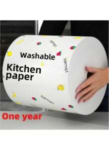 Washable Kitchen Paper Towels, Highly Absorbent, Oil-Resistant & Non-Stick, Durable Polyester Fabric Roll, Suitable For Kitchen, Car, Living Room, Bathroom, Bedroom And More, Essential For Kitchen Cleaning, Also Can Be Used As Kitchen Decoration. - Multicolor - View 1