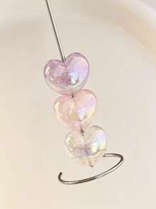 10/20pcs Acrylic Glitter Heart Beads 22mm For DIY Handmade Keychain Phone Chain Pendant Decoration - Fine Glitter Heart - View 2