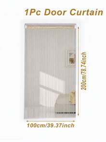 1pc Champagne Gold Tassel String Door Curtain, Hanging Glitter Fringe Thread Curtain Panel For Doorway, Window, Room Divider, 100*200cm Polyester Thread Partition Curtain, Wedding Party Decoration, Birthday Party Decoration, Perfect For Decorating Living Room, Dining Room, Bedroom, Study, Kitchen (Curtain Rod Not Included), Photo Booth Background Decoration, Holiday Party Decoration, Home Decor - Champagne Gold - View 5