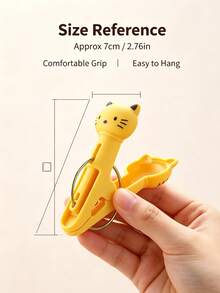 Klip Plastik Bentuk Kucing Lucu (1/4/8/20 pcs), Cocok untuk Handuk, Pakaian, Selimut, Kursi Pantai, Kursi Kolam Renang, Klip Handuk Pantai, Klip Memo, Klip Dekorasi Pesta, Cocok untuk Penggunaan di Rumah dan Perjalanan. Warna Klip Dipilih Acak - View 9