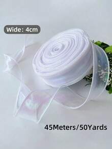 10/50 Yards Clear Chiffon Ribbon, Organza Ribbon, For Gift Wrapping, Decoration, Christmas, Wedding, Birthday Party, Bouquets, Wreaths, Sewing Supplies - Multicolor - View 24