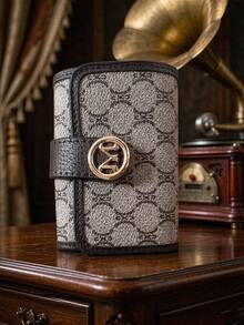 Women's PU Letter-Print Large-Capacity Card Holder Coin Purse, Portable, Stylish, Versatile - A Must-Have For Girls And Office Ladies On The Go. - Grey - View 4