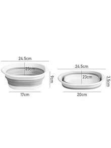 1pc Foldable Basin With Wrist Strap, Wash Basin/Vegetable Basin/Foot Basin, Easy To Clean, Lightweight And Foldable, Thickened Plastic Washing Bucket, Suitable For Foot Soaking, Laundry, Vegetable And Fruit Washing, Home, Dorm, Camping And Travel Use - Multicolor - View 12