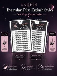 WANPIN WAN PIN W Large Capacity Cluster False Eyelashes, 10 Rows Lightweight Segmented False Eyelashes, Natural Thick Cartoon Eye Lashes, Lightweight And Delicate, Suitable For Beginners, Soft And Comfortable To Wear, Easy To Apply - C - View 7