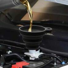 1pc Universal Silicone Oil Funnel, Foldable Portable Car Oil Change Funnel, Telescopic Long Neck Liquid Funnel - A - View 3