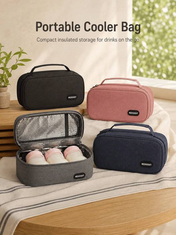 Bolsa térmica portátil, adecuada para almacenar leche materna, insulina y alimentos, bolsa de almuerzo reutilizable con asa, esencial para el trabajo, la escuela, la playa, el camping, el hogar, los viajes de vacaciones y el almacenamiento de accesorios para exteriores, necesidad de viaje, decoración de la habitación