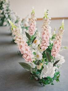 3pcs Artificial Gypsophila, Delphinium, Hyacinth Flowers With Long Stems, Made Of Silk, Suitable For Wedding, Engagement, Home, Outdoor Party Floral Arrangement, Tabletop Decor - Multicolor - View 2