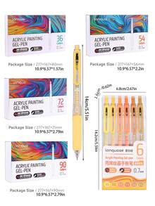 Clickable Planner Pen Gift Set, 15 Theme Options With 6-Color Series And 36/54/72/90/144 Color Sets, Suitable For Note-Taking, School And Office Stationery - Press-to-write Planner Pen Set - View 8