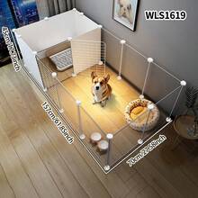 Dog Fence Indoor Home Use Small Dog Barrier Teddy Rabbit Pet Isolation Gate Guardrail Cat Cage - Multicolor - View 6