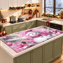 1pc Christmas Themed Printed Pattern Dish Drying Mat, Kitchen Countertop Bowl & Plate Rubber Bottom Drying Pad, Party Decoration, Super Absorbent Hidden Stain Dish Drying Mat, Soft Diatomaceous Earth With Rubber Backing Multi-Functional Kitchen Home Mat, Quick Dry Mat For Coffee Machine & Dish Rack, Kitchen Countertop Coffee Mat & Dish Drying Pad - LL LSD003 - View 4