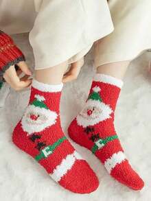 1/2/4/7 Pairs Women's Christmas Mid-Calf Socks, Santa Claus, Snowman And Reindeer Patterns, Suitable For Party And Christmas Gifts, Halloween Gifts, Adult Socks, Comfortable And Breathable, Warm And Insulated, Suitable For Home, Travel And Gifting - Multicolor - View 3