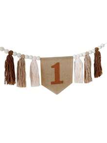 Personalized Birthday Banner, Birthday Tassel Banner, Party Hats And Birthday Decorations, Customized Name High Chair Banner - Multicolor - View 4