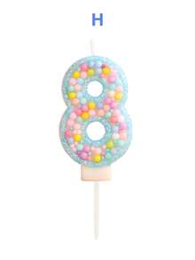 Macaron Mixed Color Bubble Bead Blue Minimalist Fresh Birthday Number Candle, Autumn Decor, Souvenir, Camping, Kitchen, Christmas, Party Gift, Cookware, Home Decor & Accessories, Party Decor & Supplies - View 11