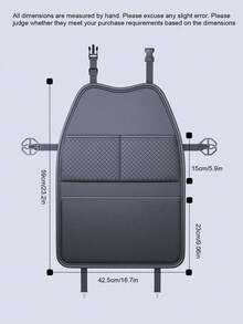 1pc Car Rear Seat Back Kick Mat PU Leather Seat Back Storage Bag Hanging Organizer Car Interior Storage Seat Back Organizer Multi-Functional - A - View 11