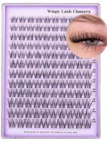 120 Clusters Invisible Band Eyelash Extension Set Wispy Natural Cluster Lashes DIY Eyelash Extension Kit C Curl 10-16mm Eyelash Clusters Single Eyelash Set - C - View 1
