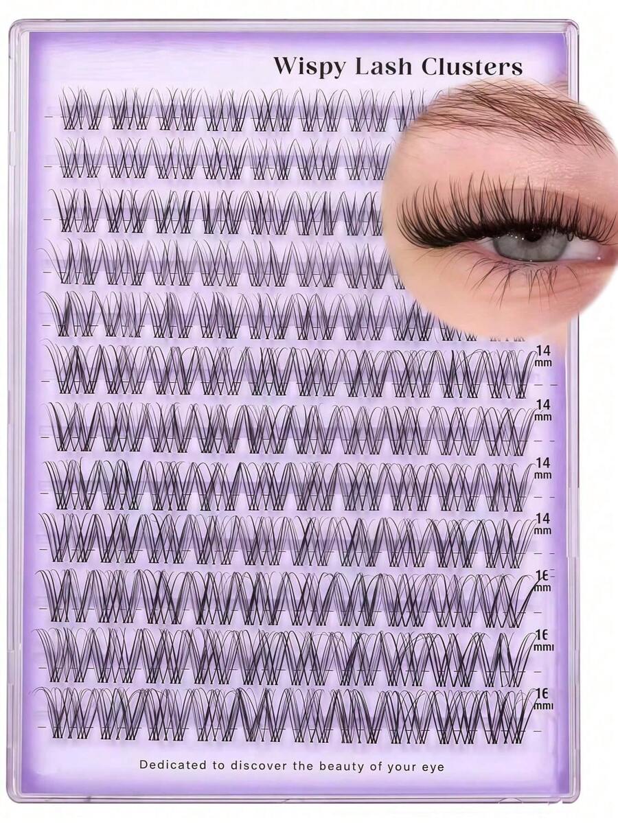 120 Clusters Invisible Band Eyelash Extension Set Wispy Natural Cluster Lashes DIY Eyelash Extension Kit C Curl 10-16mm Eyelash Clusters Single Eyelash Set - C - View 1