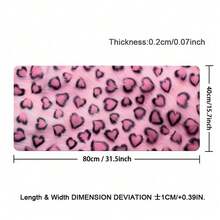 Pink Heart Leopard PU Leather Desk Mat, Large Waterproof Anti-Slip Mouse Pad, Easy Clean Desktop Protector For Office Study Makeup Gaming - View 11