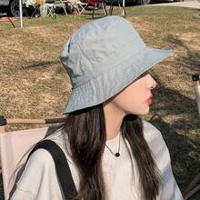 2PCS Solid Color Minimalist Casual All-Season Waterproof Quick-Dry Men's Bucket Hat, Unisex Foldable Portable Bucket Hat, Windproof Drawstring Adjustable Sun Hat, Travel Hiking Sun Protection Fishing Outdoor Sports Commute Sun Hat, Lightweight Portable, Suitable For All Ages, Adjustable Foldable, UV Protection, Gift For Friends, - Multicolor - View 3