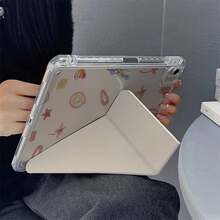 1件可愛大眼女孩復古蛋糕軟糖熊花卉平板保護殼，附筆槽與自動休眠/喚醒功能，適用於 iPad PRO/AIR、、小米 Pad 5/6/21、Oppo Pad、華為 Matepad、榮耀 Pad - 彩色 - 查看 6